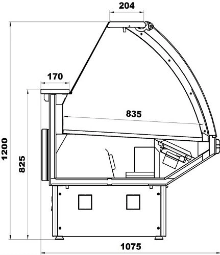 Витрина холодильная МАРИХОЛОДМАШ Парабель ВХСН-1,875 без боковин — изображение 4
