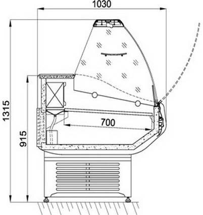 Витрина холодильная АРИАДА Ариэль ВУ3-130-02 с полкой — изображение 2