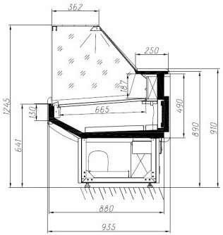 Витрина холодильная АРИАДА Altair Cube ВУ75-1500 — изображение 2