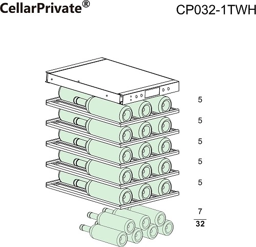 Шкаф винный CELLARPRIVATE CP032-1TWH — изображение 3