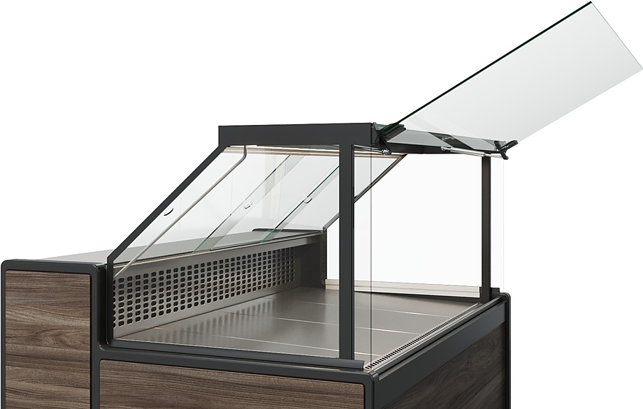 Витрина морозильная Carboma GC111 SL 0,94-1 (газлифт, 1008 Темный дуб) — изображение 3