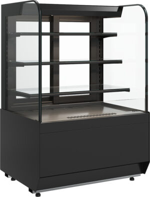Витрина кондитерская Carboma Radius KR70 VM 1,3-2 Standard открытая (Techno 9005)
